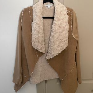 Furry & Suede Dimensional Cardigan